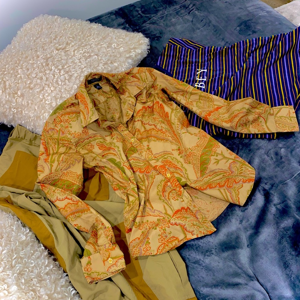 Vintage Chaps Paisley Button-Up Shirt